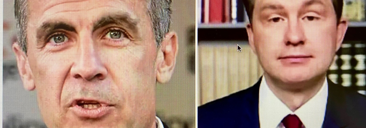 Pictures of Mark Carney and Pierre Poilievre