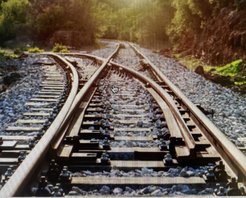 Picture of two railway tracks diverging
